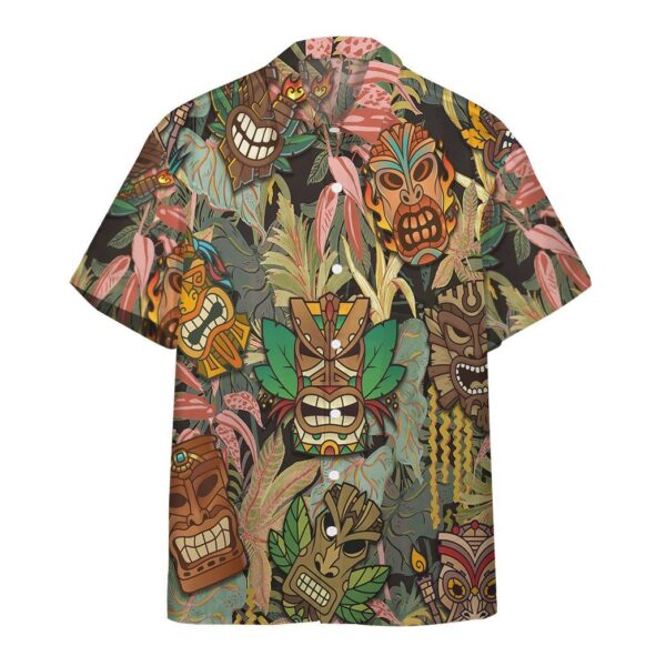 Gearhumans 3D Tiki Head Hawaii Shirt ZK13041 Hawai Shirt Short Sleeve Shirt S