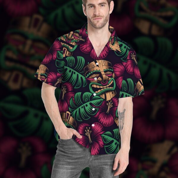 Gearhumans 3D Tiki Mask Hawaii Shirt GS04052112 Hawai Shirt 