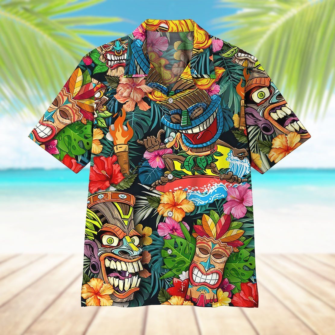 Gearhumans 3D Tiki Tiki Awesome Hawaii Shirt ZK12044 Hawai Shirt