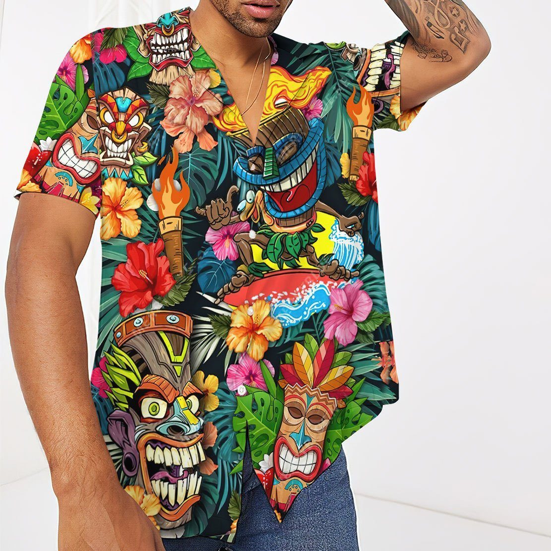 Gearhumans 3D Tiki Tiki Awesome Hawaii Shirt ZK12044 Hawai Shirt
