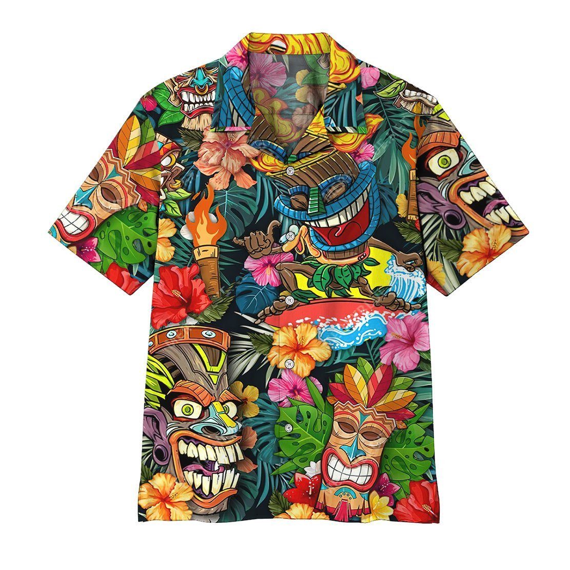 Gearhumans 3D Tiki Tiki Awesome Hawaii Shirt ZK12044 Hawai Shirt Hawaii Shirt S