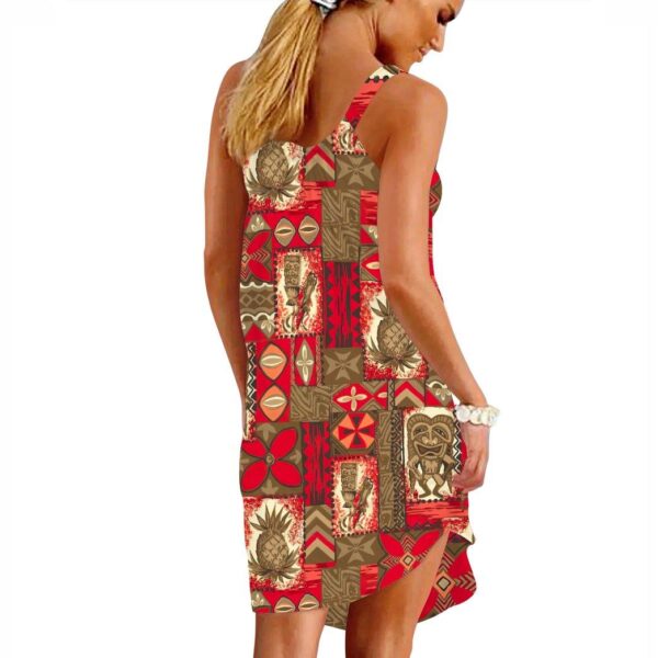 Gearhumans 3D Tiki Tiki Hawaiian Vintage Custom Beach Dress GO03062121 Beach Dress