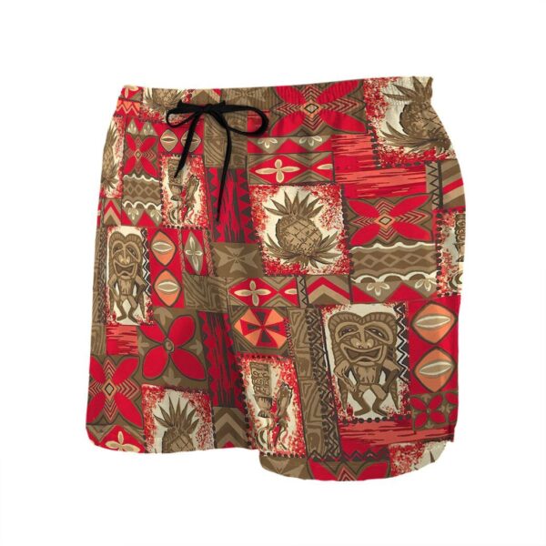 Gearhumans 3D Tiki Tiki Hawaiian Vintage Custom Beach Shorts Swim Trunks GO03062123 Men Shorts