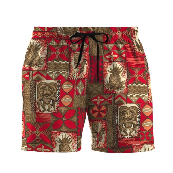 Gearhumans 3D Tiki Tiki Hawaiian Vintage Custom Beach Shorts Swim Trunks GO03062123 Men Shorts Men Shorts S 