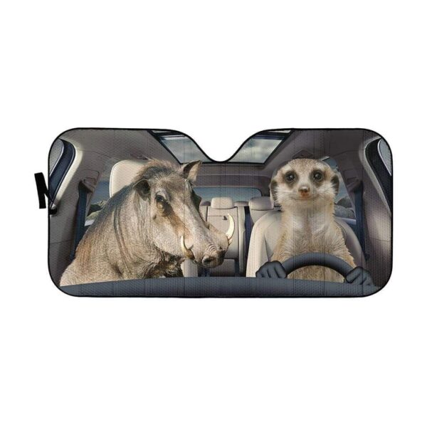 gearhumans 3D Timon & Pumbaa Lion King Car Auto Sunshade GS05061 Auto Sunshade 57''x27.5'' 