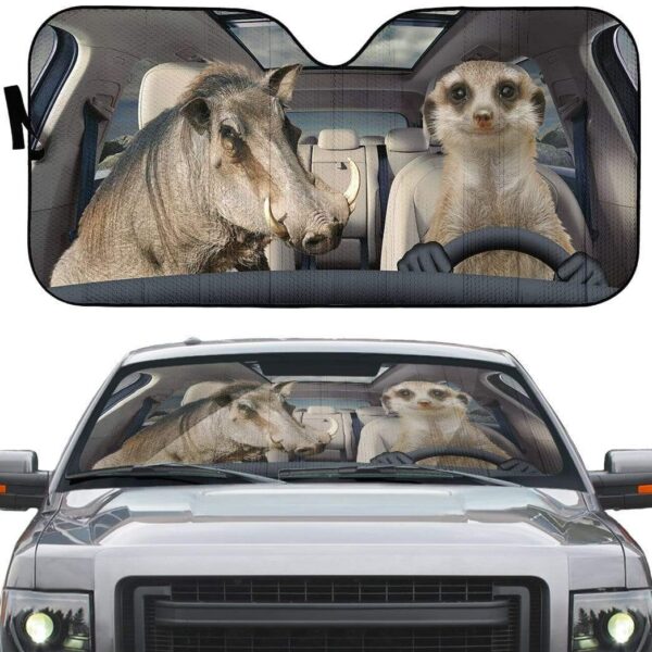 gearhumans 3D Timon & Pumbaa Lion King Car Auto Sunshade GS05061 Auto Sunshade
