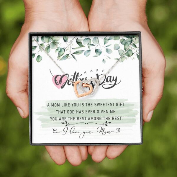 Gearhumans 3D To Mom Happy Mothers Day Interlocking Hearts Necklace GS2004219 ShineOn Fulfillment 