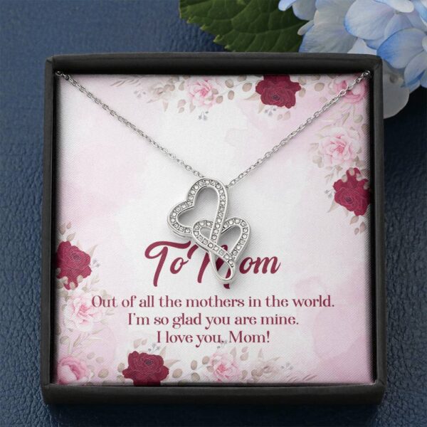 Gearhumans 3D To Mom Mothers Day Gift Double Heart Necklace GS2604212 ShineOn Fulfillment 