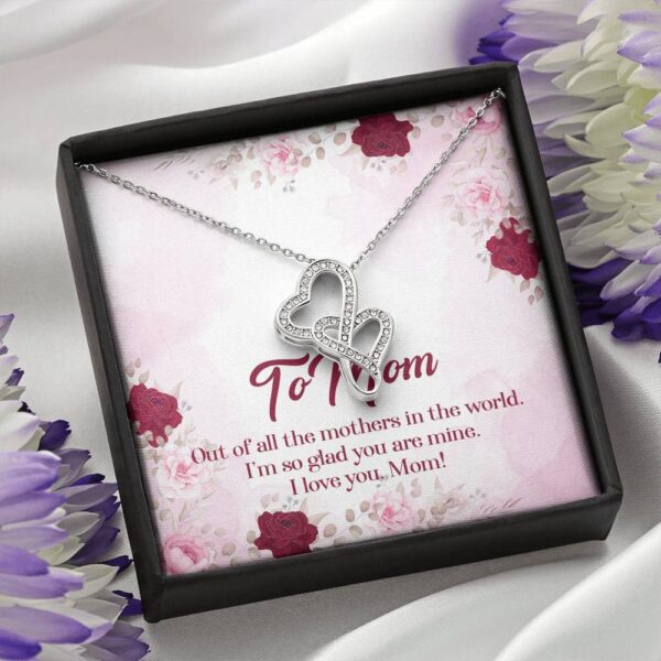 Gearhumans 3D To Mom Mothers Day Gift Double Heart Necklace GS2604212 ShineOn Fulfillment 