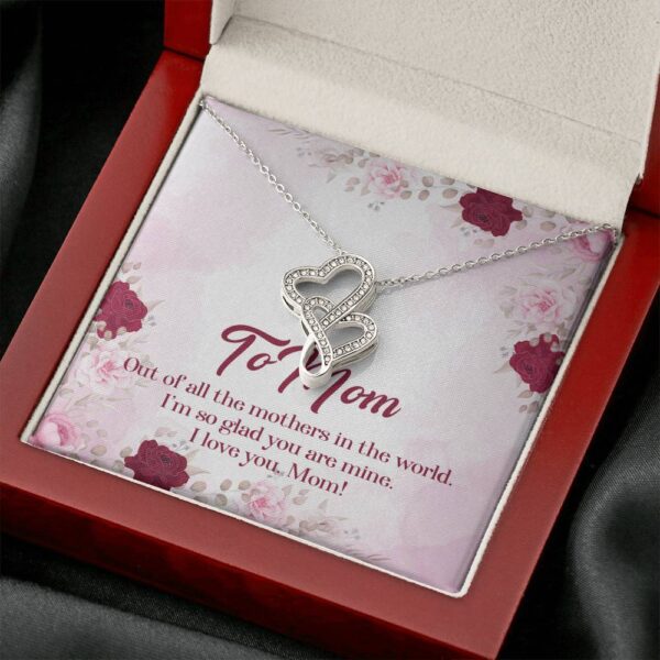 Gearhumans 3D To Mom Mothers Day Gift Double Heart Necklace GS2604212 ShineOn Fulfillment 
