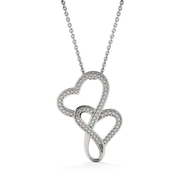 Gearhumans 3D To Mom Mothers Day Gift Double Heart Necklace GS2604212 ShineOn Fulfillment 