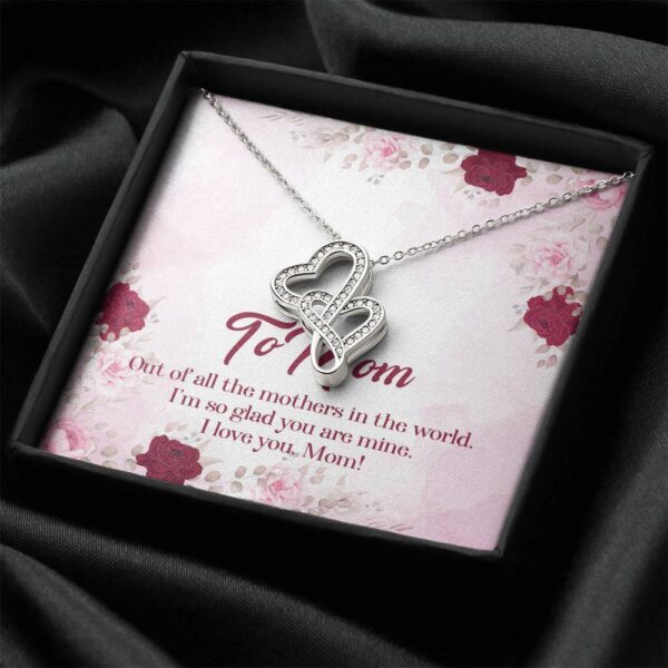 Gearhumans 3D To Mom Mothers Day Gift Double Heart Necklace GS2604212 ShineOn Fulfillment 