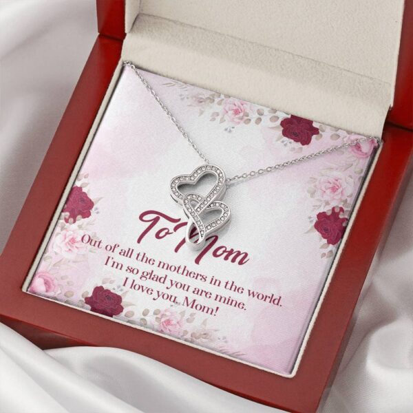 Gearhumans 3D To Mom Mothers Day Gift Double Heart Necklace GS2604212 ShineOn Fulfillment Mahogany Style Luxury Box 