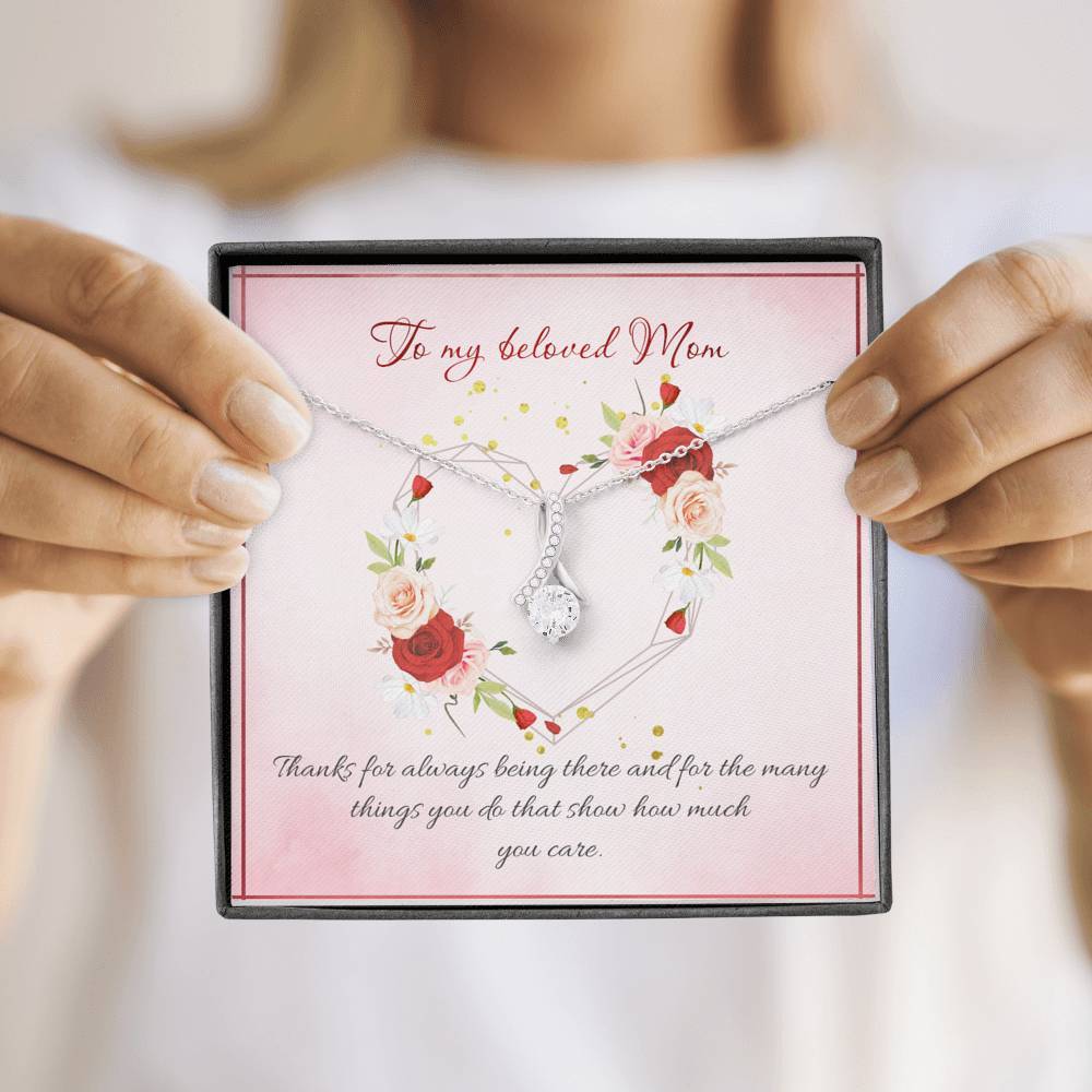 Gearhumans 3D To My Beloved Mom Happy Mothers Day Alluring Beauty Necklace GS23042115 ShineOn Fulfillment