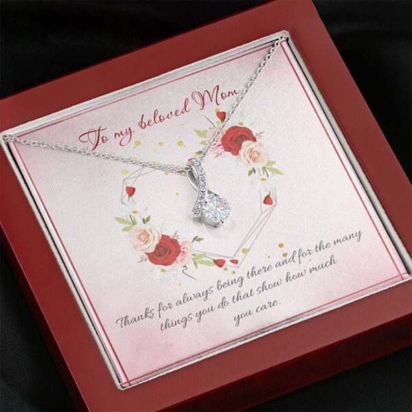 Gearhumans 3D To My Beloved Mom Happy Mothers Day Alluring Beauty Necklace GS23042115 ShineOn Fulfillment Mahogany Style Luxury Box