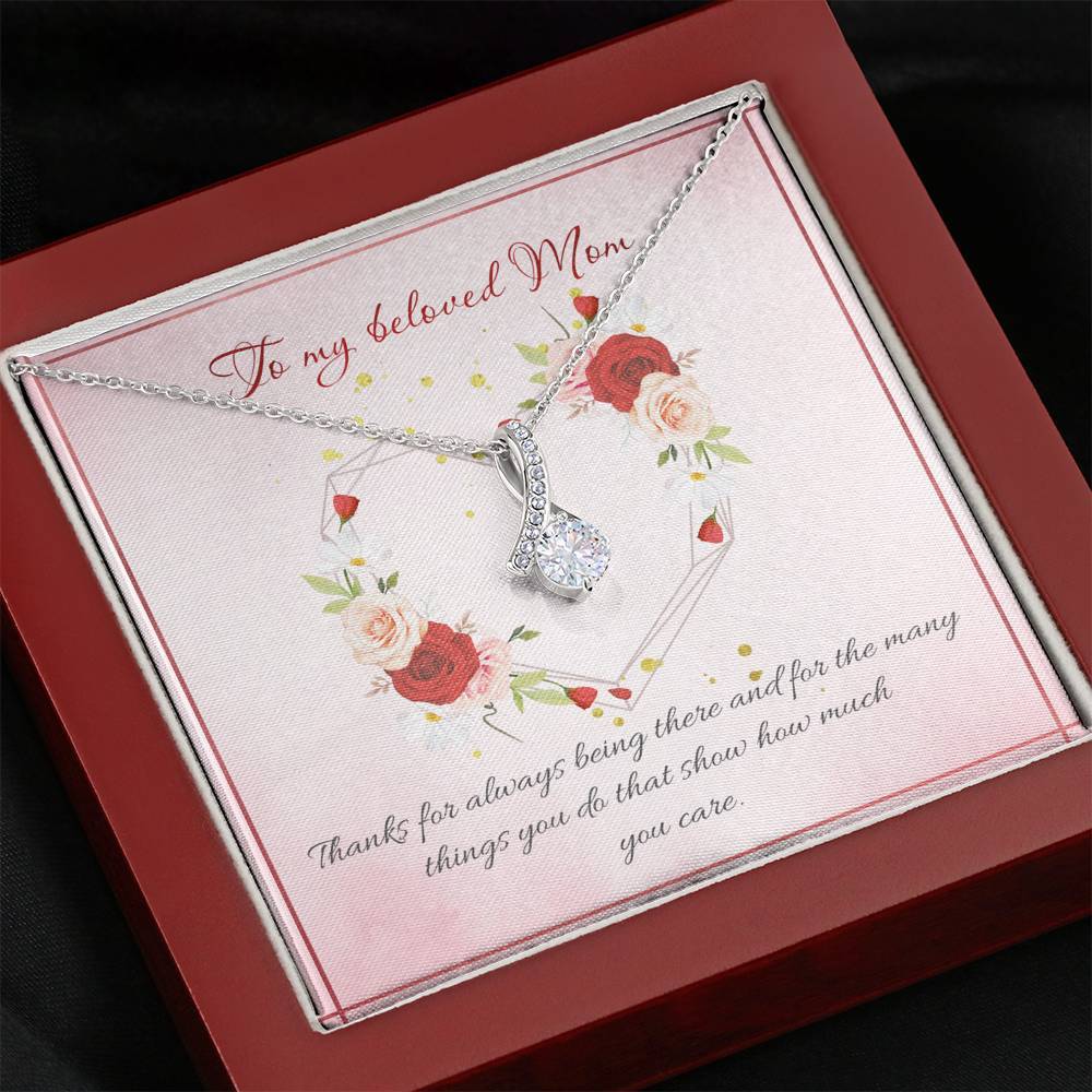 Gearhumans 3D To My Beloved Mom Happy Mothers Day Alluring Beauty Necklace GS23042115 ShineOn Fulfillment Mahogany Style Luxury Box