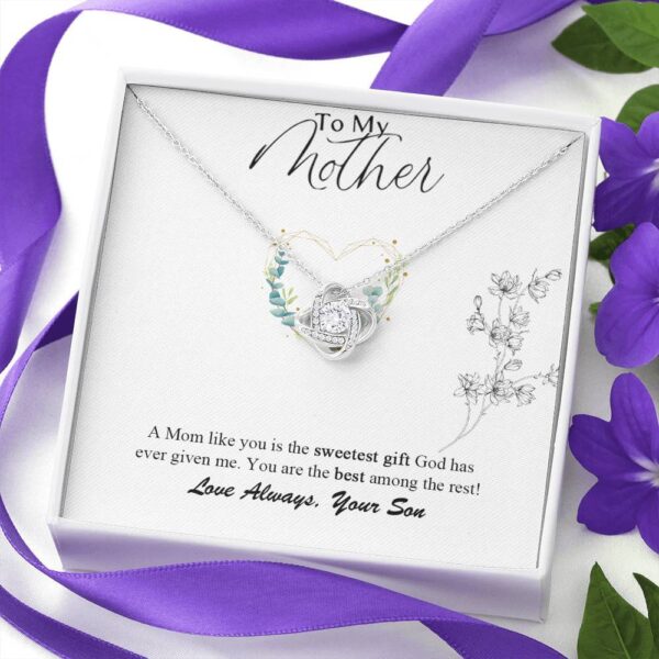 Gearhumans 3D To My Mother Happy Mothers Day Love Knot Necklace GS2204219 ShineOn Fulfillment 