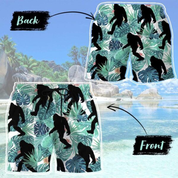 Gearhumans 3D Tropical Bigfoot Custom Beach Shorts Swim Trunks GV18088 Men Shorts