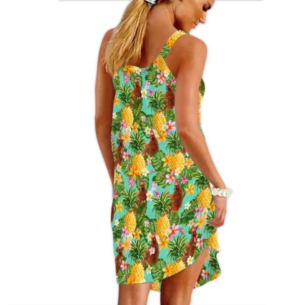 Gearhumans 3D Tropical Chicken Pineapple Custom Beach Dress GW0806217 Beach Dress