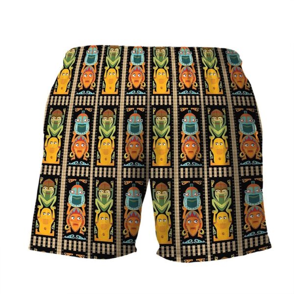 Gearhumans 3D Tropical Hawaiian Polynesian Tiki Totems Custom Beach Shorts Swimm Trunk GO24062115 Men Shorts