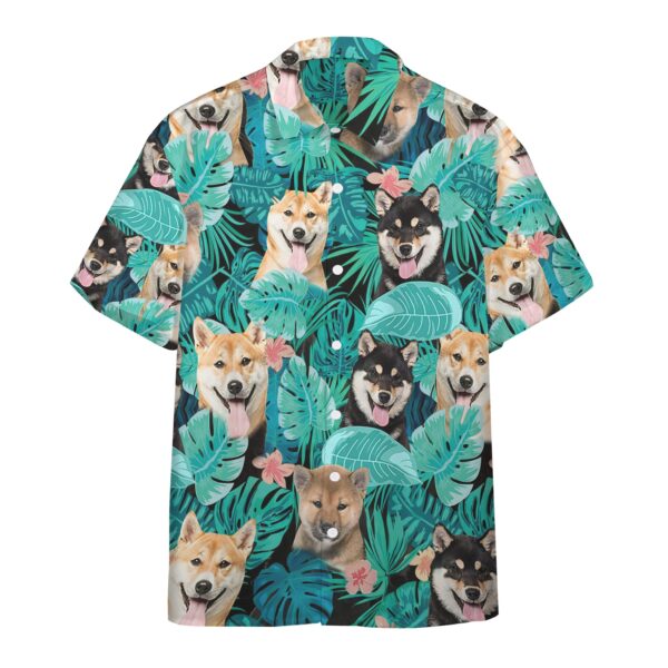 Gearhumans 3D Tropical Shiba Inu Hawaiian Custom Short Sleeve Shirts GW0306211 Hawai Shirt Short Sleeve Shirt S 