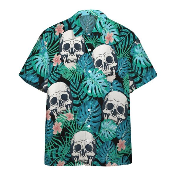 Gearhumans 3D Tropical Skulls Hawaiian Custom Short Sleeve Shirts GW24052115 Hawai Shirt Short Sleeve Shirt S 
