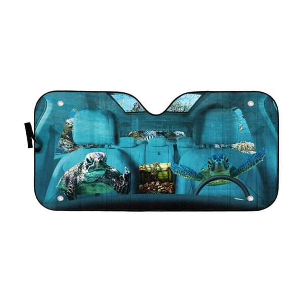 gearhumans 3D Turtle Custom Car Auto Sunshade Custom Car Auto Sunshade GL210711 Auto Sunshade 57''x27.5'' 