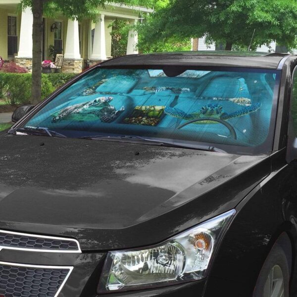 gearhumans 3D Turtle Custom Car Auto Sunshade Custom Car Auto Sunshade GL210711 Auto Sunshade