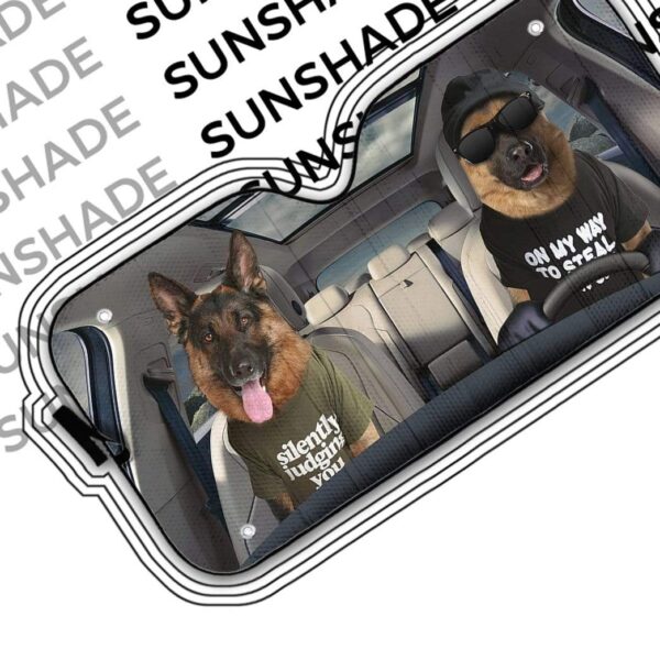 gearhumans 3D Two Cool German Shepherd Dog Custom Car Auto Sunshade GN14071 Auto Sunshade