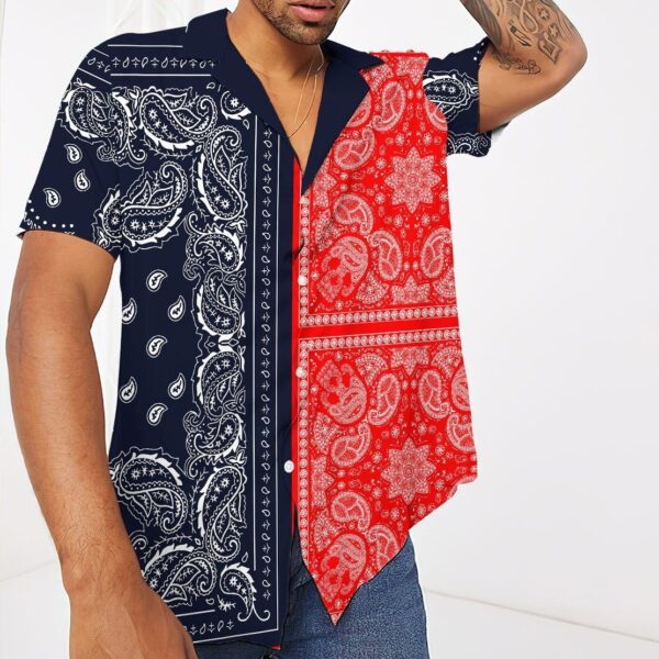 Gearhumans 3D Two Paisley Bandanas Hawaii Shirt ZK0705217 Hawai Shirt 