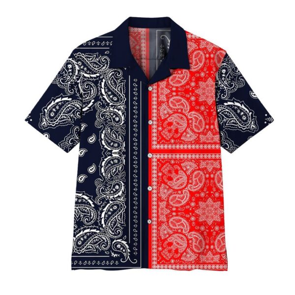 Gearhumans 3D Two Paisley Bandanas Hawaii Shirt ZK0705217 Hawai Shirt Short Sleeve Shirt S 