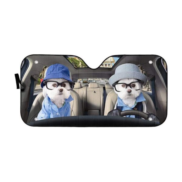 gearhumans 3D Two Soulmate Friend Terrier Dogs Custom Car Auto Sunshade GV230616 Auto Sunshade 57''x27.5'' 
