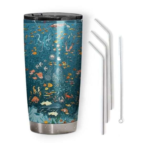 Gearhumans 3D Under The Sea Population Scuba Diving Tumbler ZK1205214 Tumbler