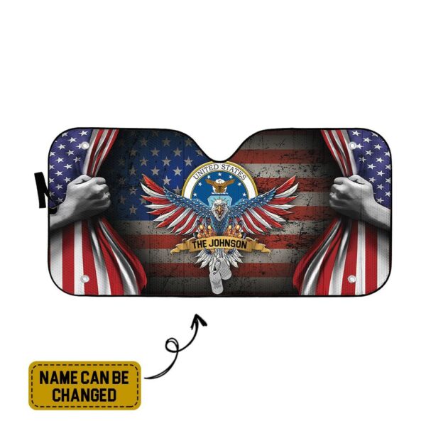 Gearhumans 3D US Air Force 4th July Custom Name Car Auto Sunshade GS08062110 Auto Sunshade 57''x27.5'' 