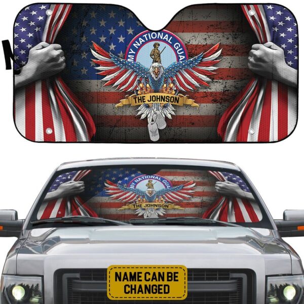 Gearhumans 3D US Army National Guard 4th July Custom Name Car Auto Sunshade GS09062112 Car Hanging