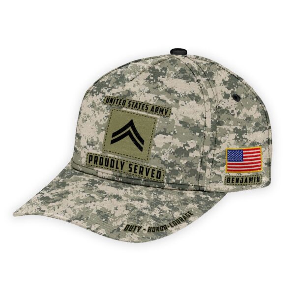 Gearhumans 3D US Army Veteran Custom Name And Custom Rank Cap GW02044 Cap Cap