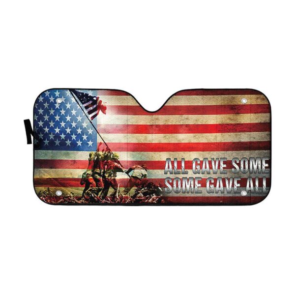 Gearhumans 3D US Veteran Some Gave All Custom Car Auto Sunshade GW0705213 Auto Sunshade 57''x27.5'' 