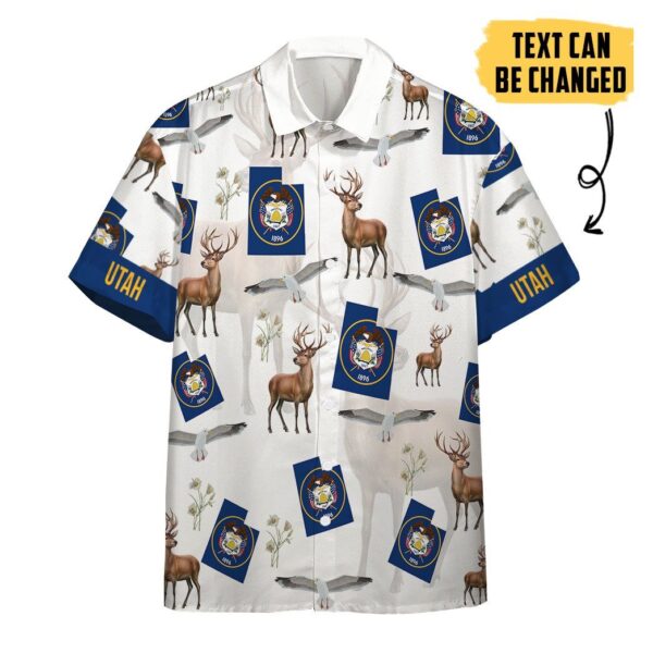 Gearhumans 3D Utah Proud Custom Text Short Sleeve Shirts GS28052114 Hawai Shirt Short Sleeve Shirt S 