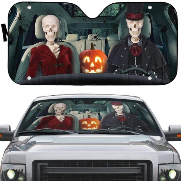 gearhumans 3D Vampire Skeleton Custom Car Auto Sunshade GW20086 Auto Sunshade 