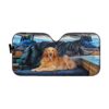 gearhumans 3D Vanlife With Golden Retriever Custom Car Auto Sunshade GW12051 Auto Sunshade 57''x27.5''