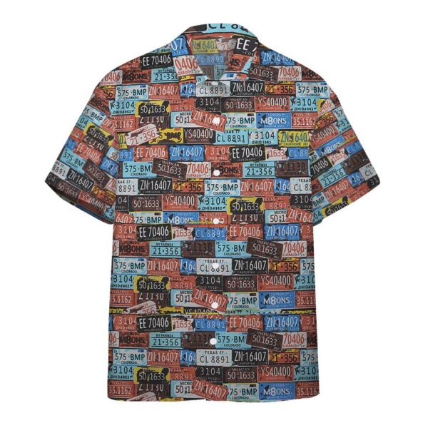Gearhumans 3D Vintage License Plate Number Custom Hawaii Shirt GO10052130 Hawai Shirt Short Sleeve Shirt S 