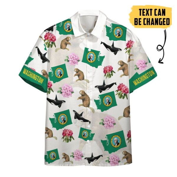 Gearhumans 3D Washington Proud Custom Text Short Sleeve Shirts GS27052111 Hawai Shirt Short Sleeve Shirt S 