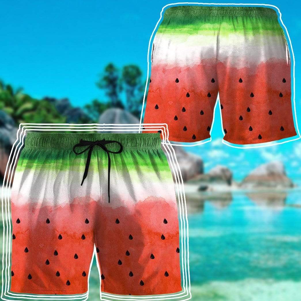 Gearhumans 3D Watermelon Custom Beach Shorts Swim Trunk GW28074 Men Shorts