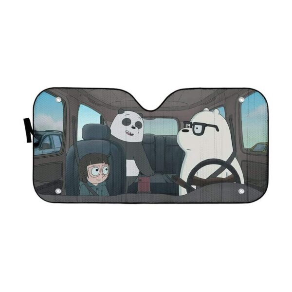 gearhumans 3D we bare bears 2020 Custom Car Auto Sunshade GV22072 Auto Sunshade 57''x27.5'' 