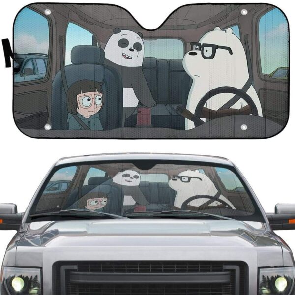 gearhumans 3D we bare bears 2020 Custom Car Auto Sunshade GV22072 Auto Sunshade 
