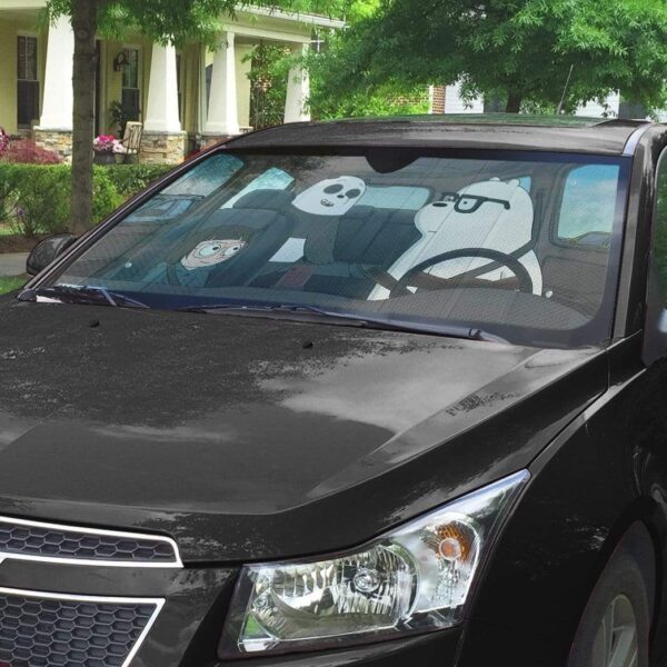 gearhumans 3D we bare bears 2020 Custom Car Auto Sunshade GV22072 Auto Sunshade