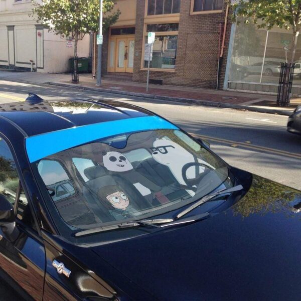 gearhumans 3D we bare bears 2020 Custom Car Auto Sunshade GV22072 Auto Sunshade 