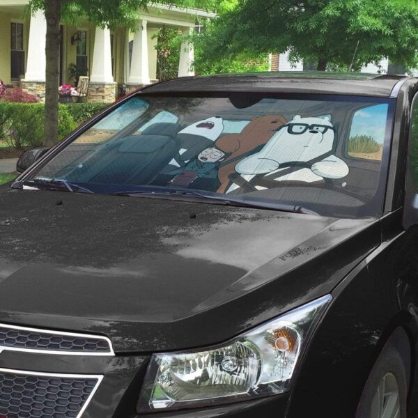 gearhumans 3D we bare bears 2020 driving Custom Car Auto Sunshade GV22077 Auto Sunshade