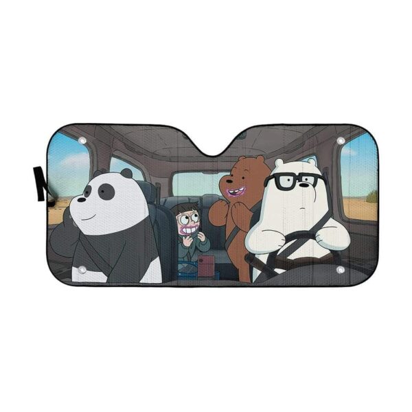 gearhumans 3D we bare bears 2020 Happy Custom Car Auto Sunshade GV22076 Auto Sunshade 57''x27.5'' 