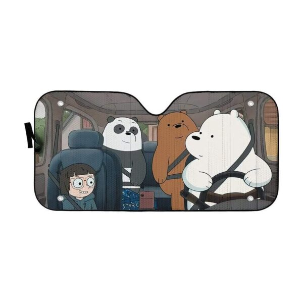 gearhumans 3D we bare bears 2020 Movie Custom Car Auto Sunshade GV22073 Auto Sunshade 57''x27.5'' 